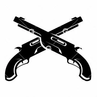 Crossed Flint Lock Pistols SVG