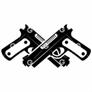 Crossed Hand Guns SVG