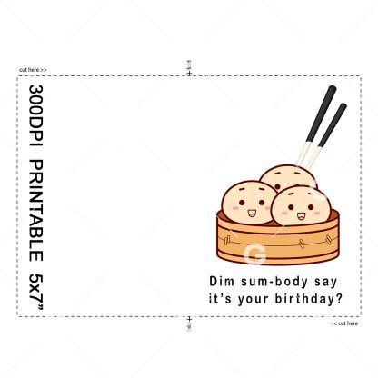 Dim Sum-body Birthday Card White Version Example