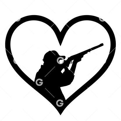 Duck Hunting Love Heart SVG