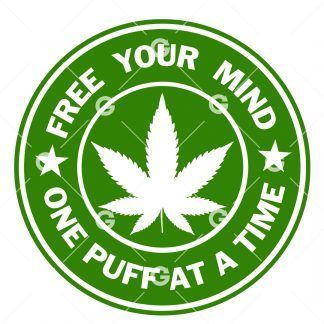 Free Your Mind, One Puff At A Time Weed/Pot Leaf Decal SVG