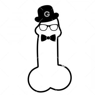 Classy Penis with Top Hat SVG