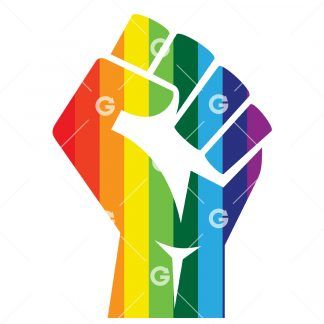 Gay Pride Rainbow Rebel Fist SVG