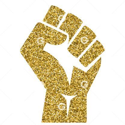 Gold Glitter Rebel Fist SVG