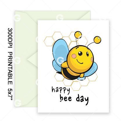 Happy Bee Day White Birthday Card