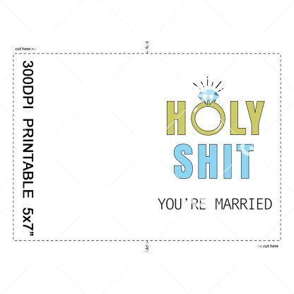 Holy Shit You're Married Wedding Card Example