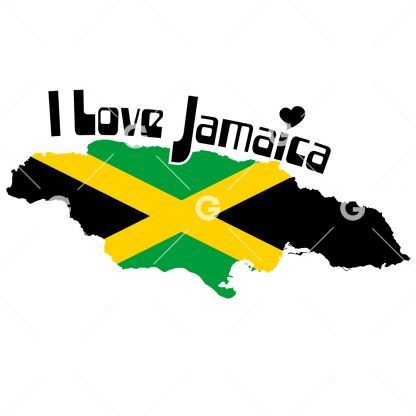 I Love Jamaica Map SVG