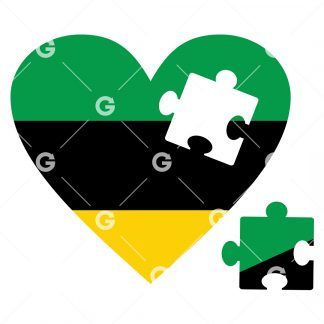 Jamaican Puzzle Heart SVG