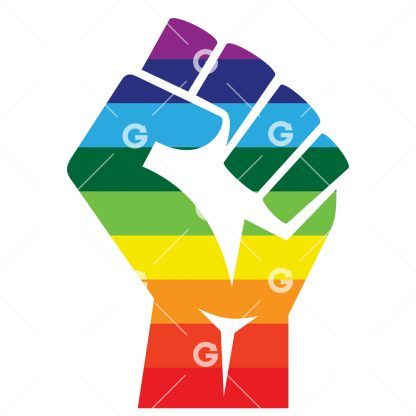 LGBT Rainbow Rebel Fist SVG