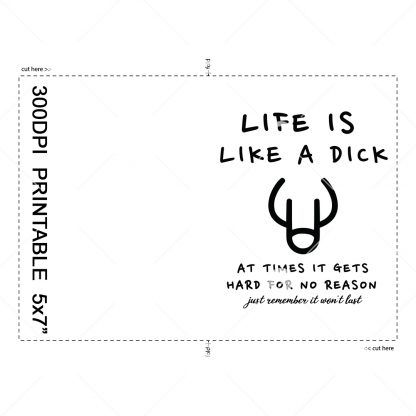 Life is Like A Dick Motivational Card Example