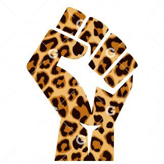 Leopard Pattern Rebel Fist SVG