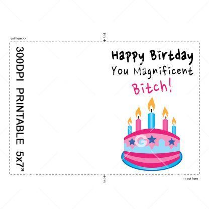 Magnificent Bitch Birthday Card Example