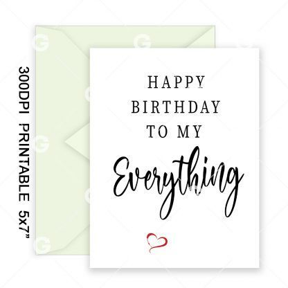 To My Everything Birthday Card