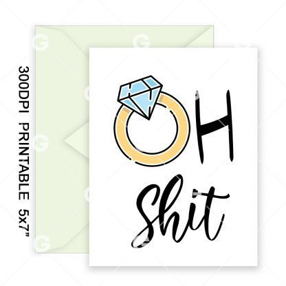 Oh Shit Ring Wedding Card