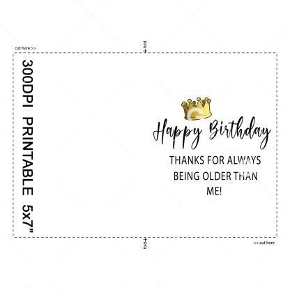 Older Than Me Birthday Card Example