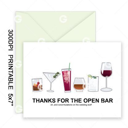 Thanks For The Open Bar Wedding Card