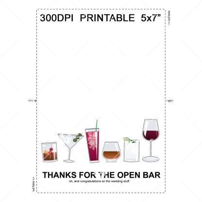 Thanks For The Open Bar Wedding Card Example