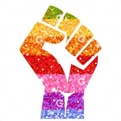 Rainbow Glitter Rebel Fist SVG