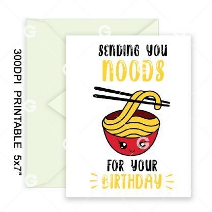 Send You Noods Birthday Card