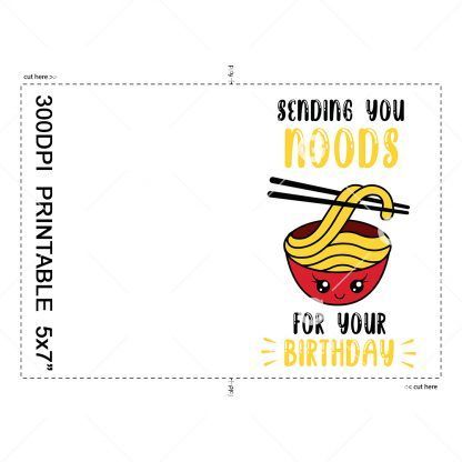 Send You Noods Birthday Card Example
