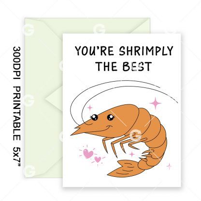 Shrimply The Best Motivational Card
