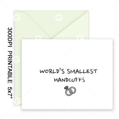 World's Smallest Handcuffs Wedding Card