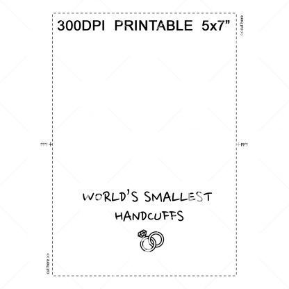 World's Smallest Handcuffs Wedding Card Example