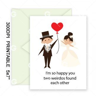 Two Weirdos Wedding Card