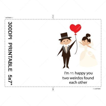 Two Weirdos Wedding Card Example