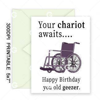 Your Chariot Awaits Birthday Card