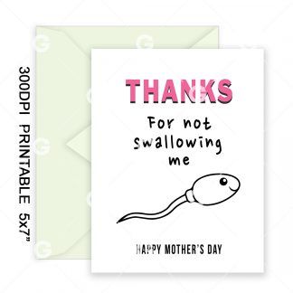 Not Swallowing Me Mother's Day Card