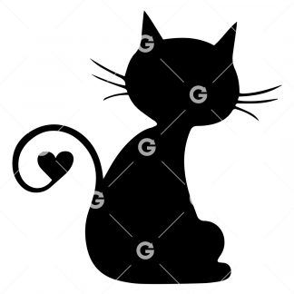 Cat with Heart Tail SVG
