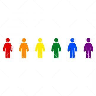 Gay Pride Rainbow Stickmen SVG