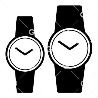 His and Hers Wrist Watches SVG