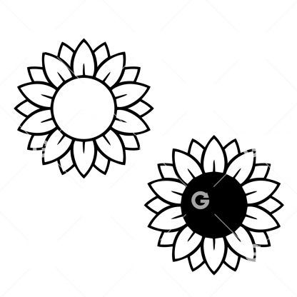 Light and Solid Sunflowers SVG