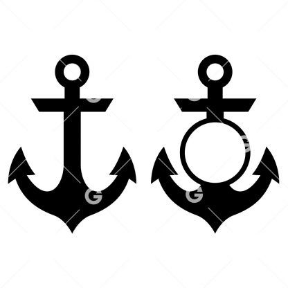 Boat Anchor Wth Monogram SVG