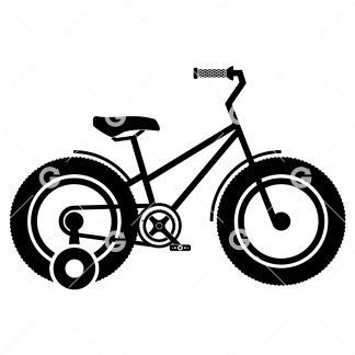 Bicycle With Training Wheels SVG