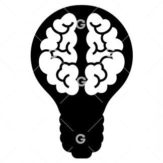 Dark Brain Light Bulb SVG