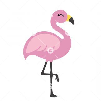 Happy Pink Flamingo SVG