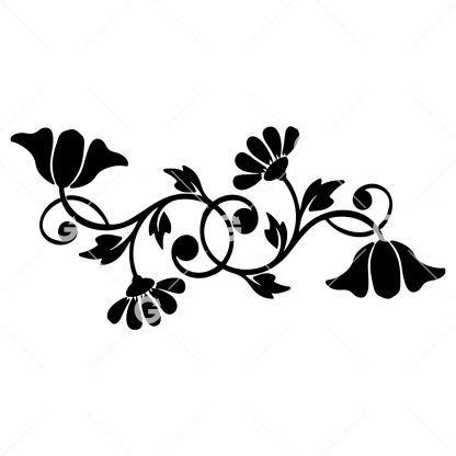 Flowers on Vine Wall Art SVG