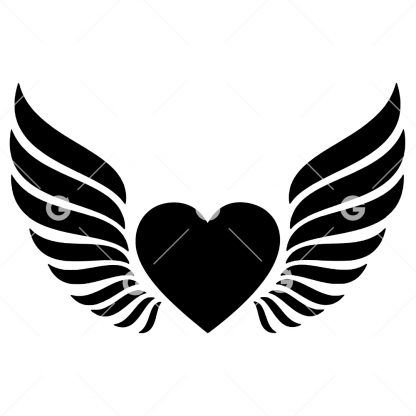 Love Heart With Tribal Wings SVG