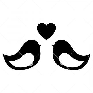 Two Love Birds With Heart SVG