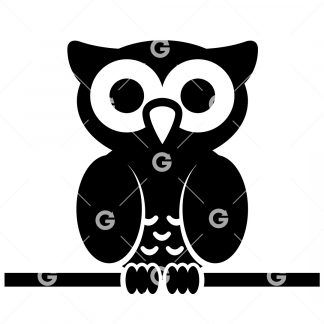 Cute Owl Sitting On A Branch SVG
