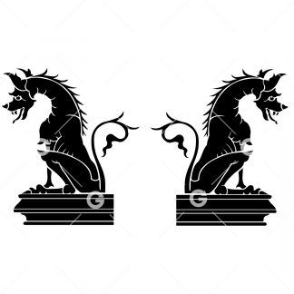 Gargoyle Halloween Statues SVG