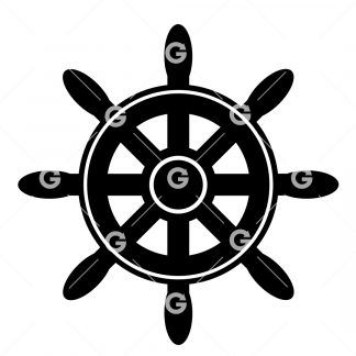 Ocean Ship Steering Wheel SVG