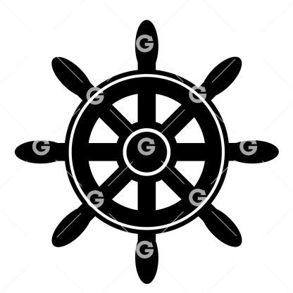 Ocean Ship Steering Wheel SVG