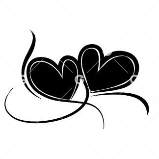 Two Fancy Love Hearts SVG