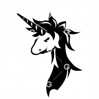 Angry Unicorn Head SVG