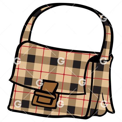 Plaid Fashion Hand Bag SVG