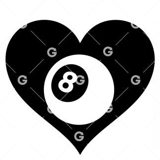 Magic 8 Ball Love Heart SVG